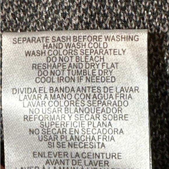 Taylor Chevron Scoop Neck Sweater Dress Tie Waist Midi Brown Plus Size 3X Office - Picture 14 of 16